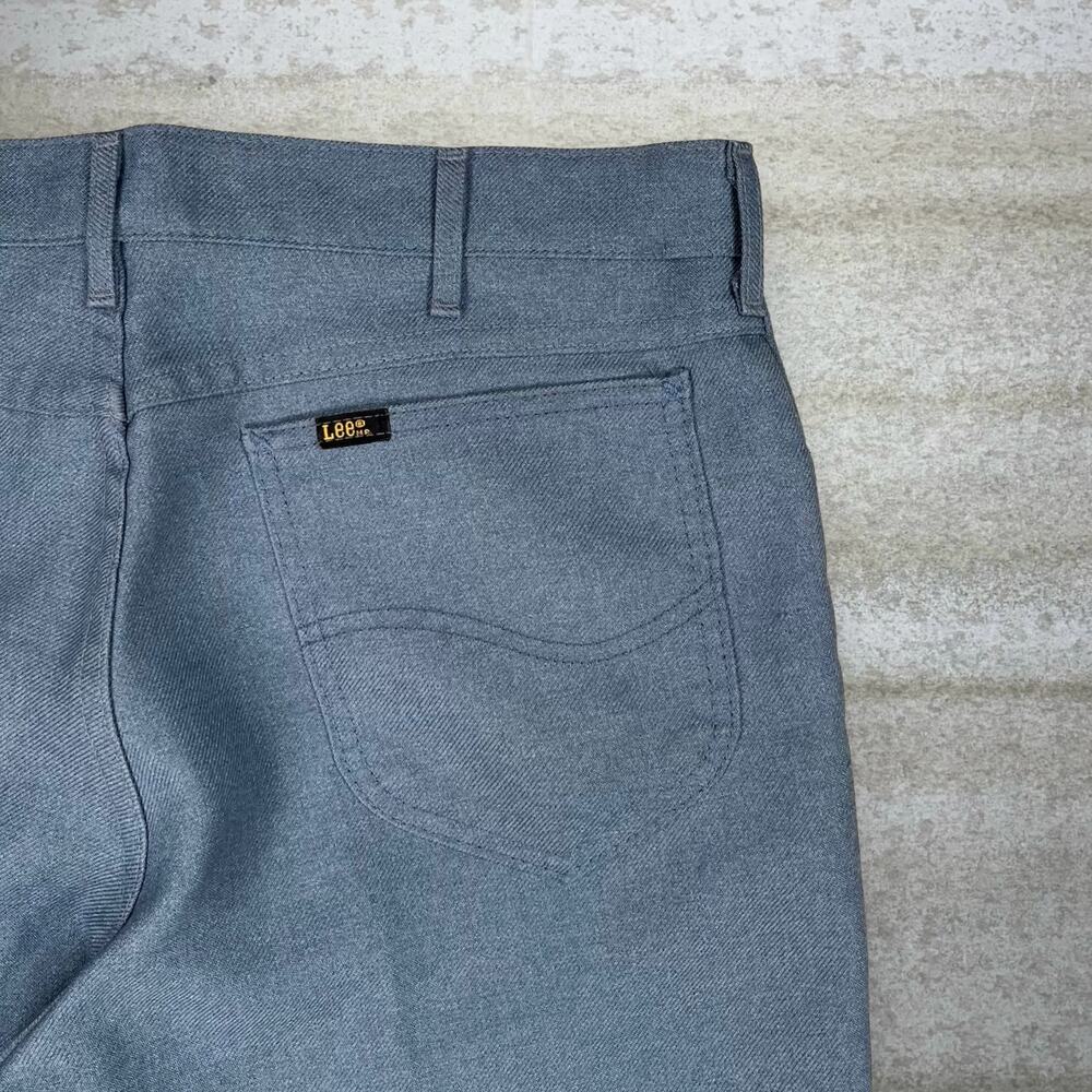 Vintage 90s Lee Dress Pants 36x30 Straight Fit Light Blue Union USA Flat Front - Picture 3 of 4